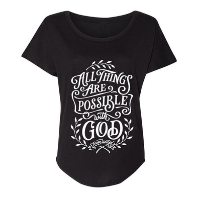 All things are possible with God Risen Apparel Christian t-shirt