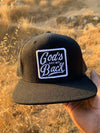 God’s got my back black trucker hat