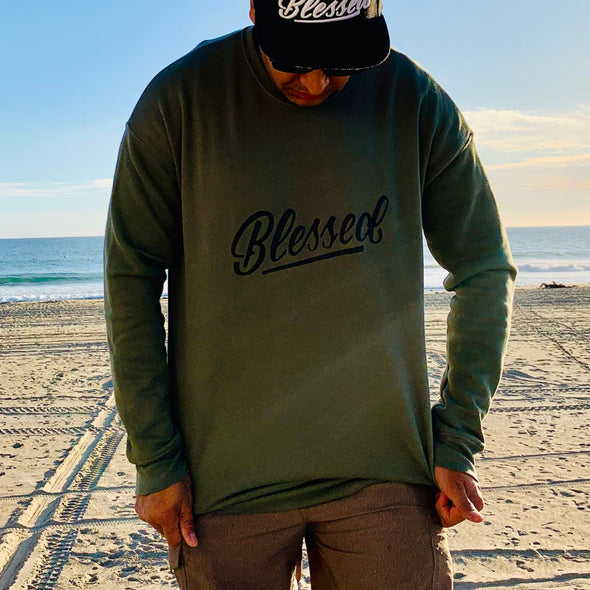 Blessed military green sweatshirt