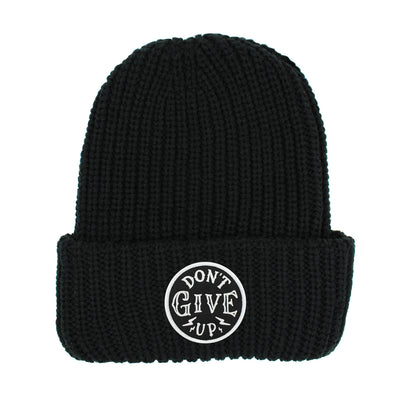 Don't give up black chunky beanie
