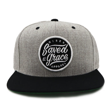 Saved by Grace black and gray snapback