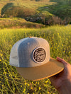 Saved by grace white & gold trucker hat