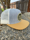 Saved by grace white & gold trucker hat