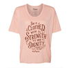 She is clothed with strength risen apparel christian t-shirt